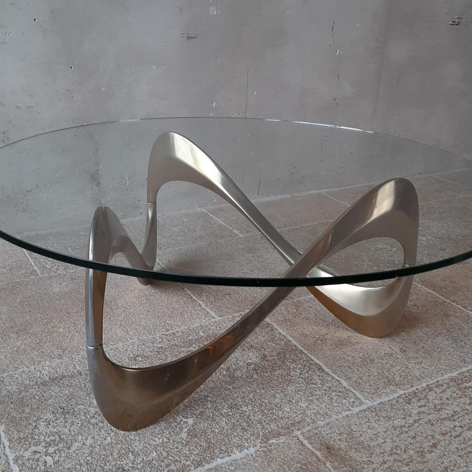 Mid-Century Modern Midcentury Aluminum and Glass Coffee Table by Knut Hesterberg from the 1960s
