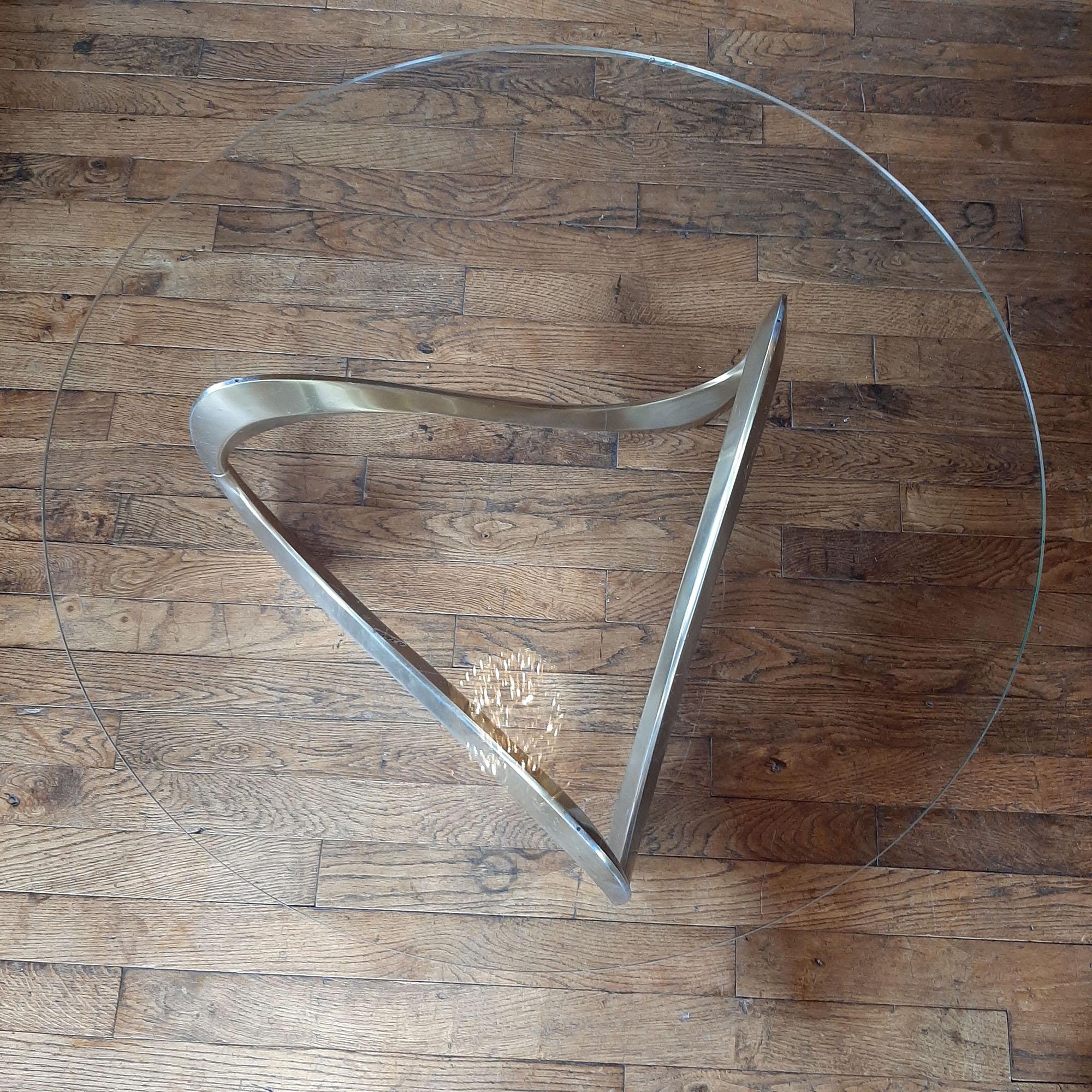 Midcentury Aluminum and Glass Coffee Table by Knut Hesterberg from the 1960s In Good Condition In Baambrugge, NL