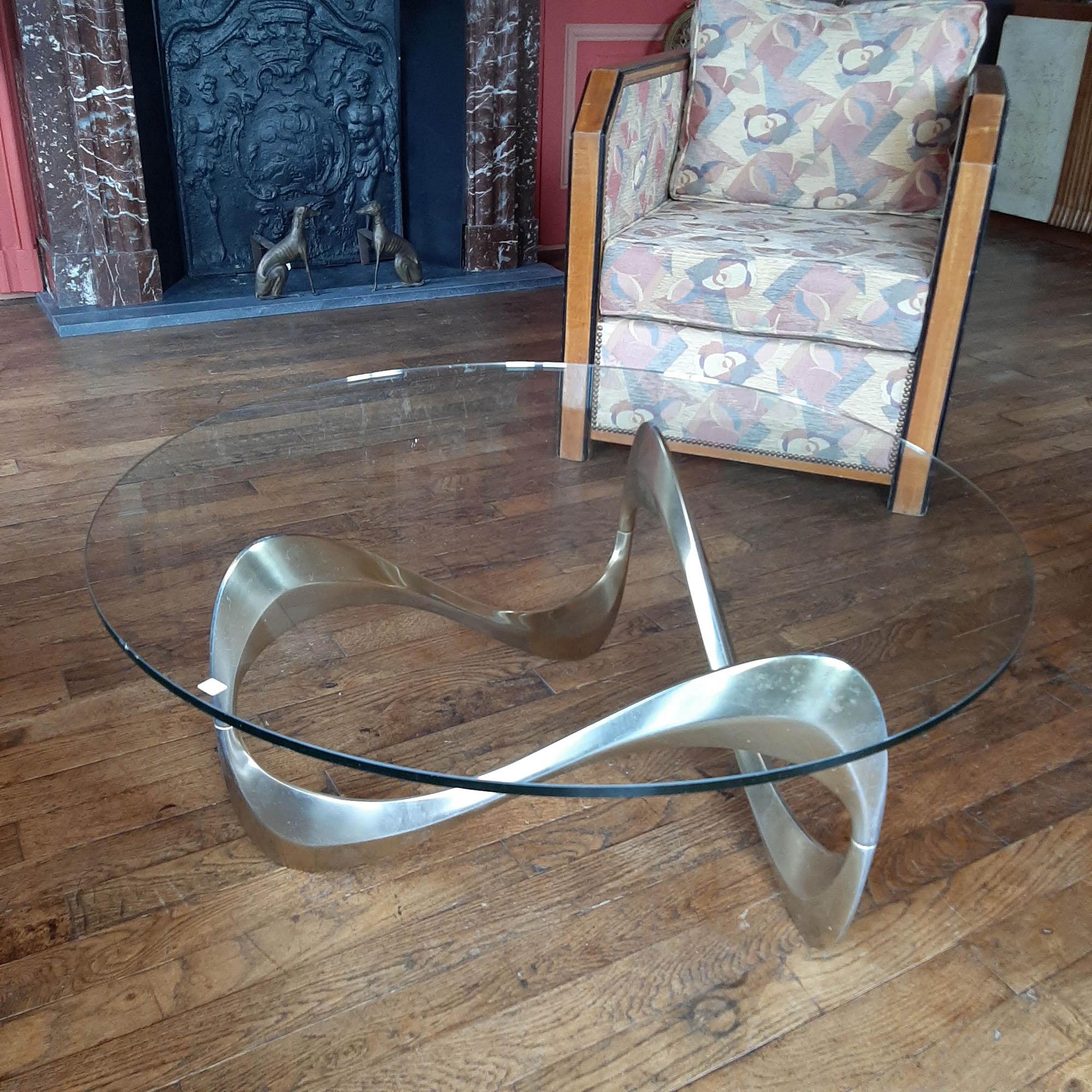 Mid-20th Century Midcentury Aluminum and Glass Coffee Table by Knut Hesterberg from the 1960s