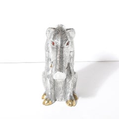 Enfriador de vino escultórico en aluminio y latón de mediados de siglo firmado Arthur Court