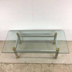 Mid-Century Aluminum Coffee Table With Casters