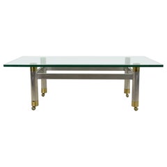 Mid-Century Aluminum Coffee Table With Casters