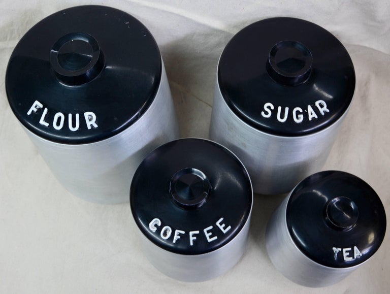 Aluminum FourPiece Canister Set by Kromex For Sale at 1stDibs kromex