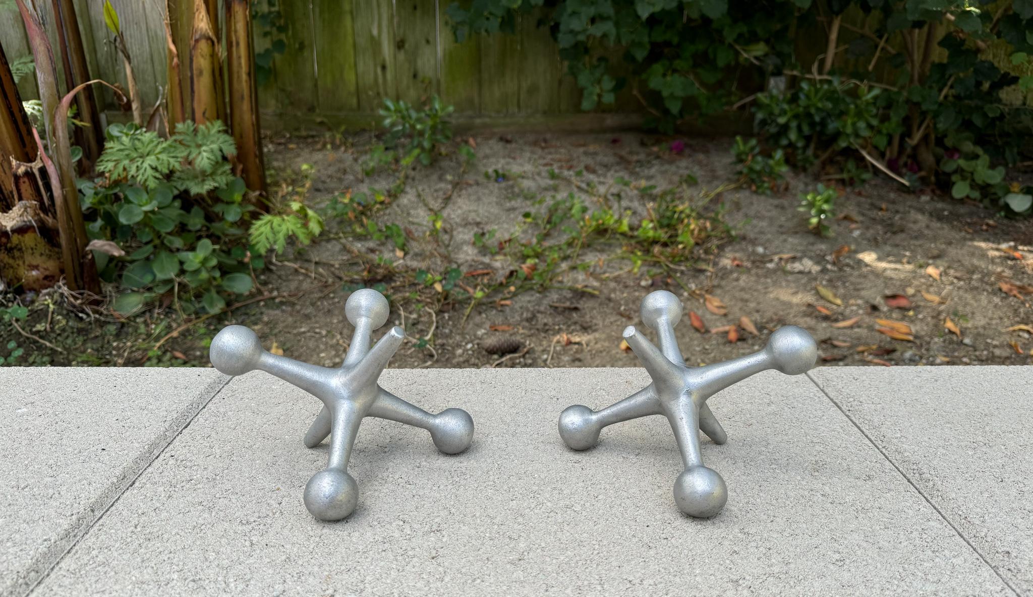 Mid Century Aluminum Jacks / Jax Bookends For Sale 9