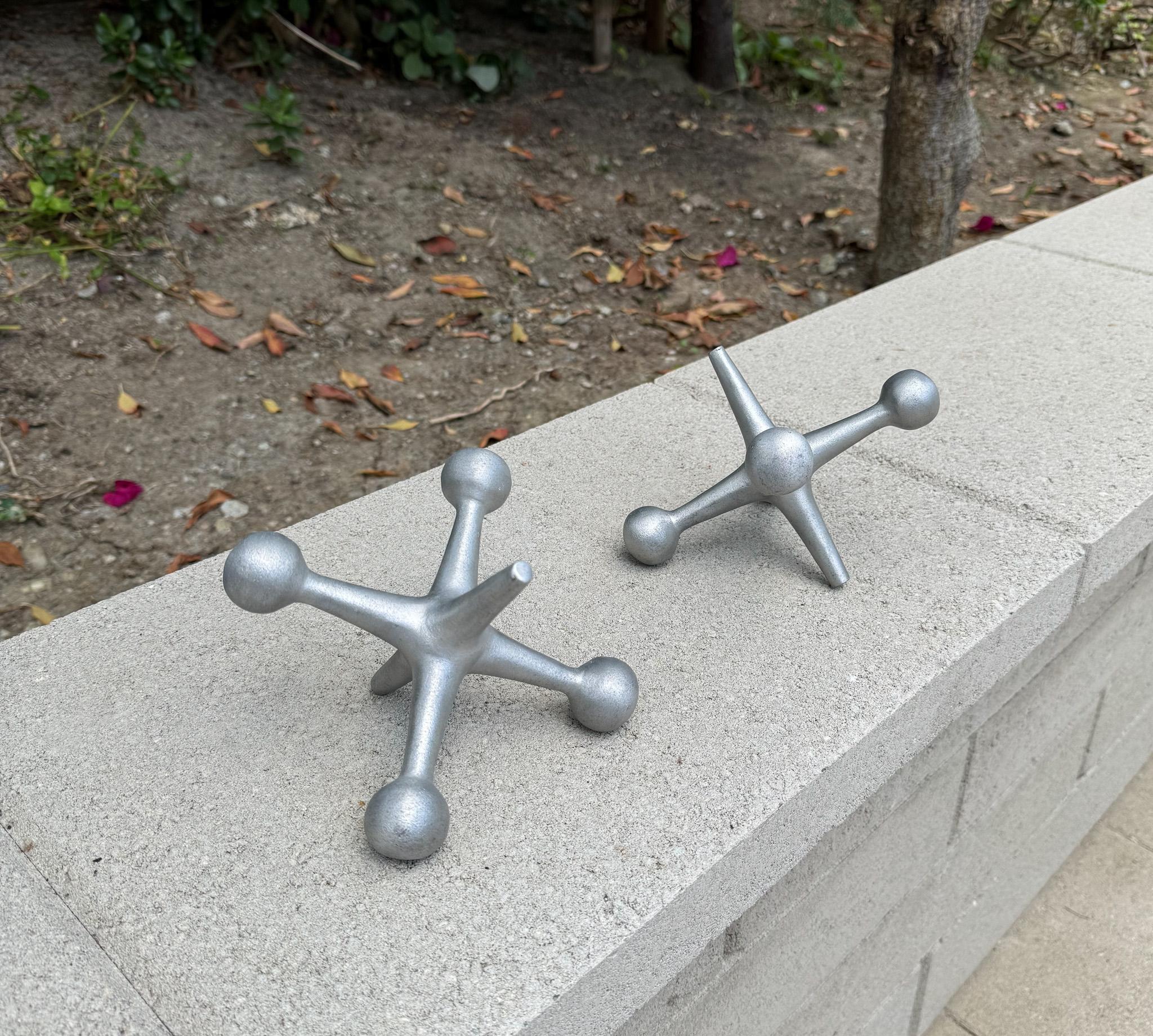 Mid Century Aluminum Jacks / Jax Bookends For Sale 2