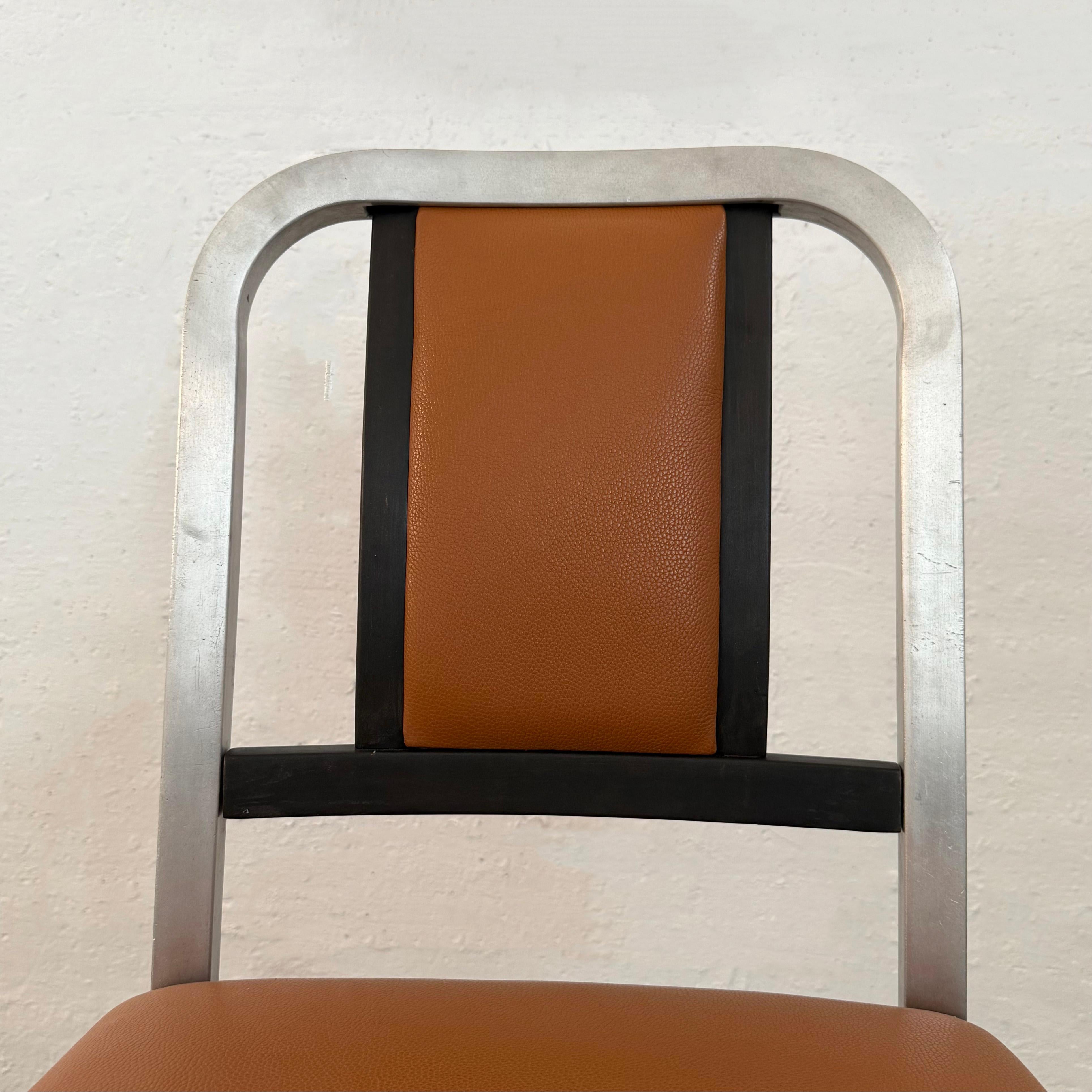 American Mid-Century Aluminum Leather Propeller Office Chair By Shaw Walker For Sale