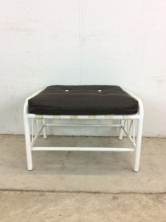 Mid Century Aluminum Outdoor Patio Footstool Ottoman