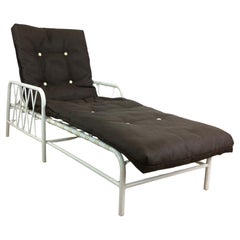 Mid Century Aluminium Outdoor Patio Lounger mit verstellbarer Rückenlehne