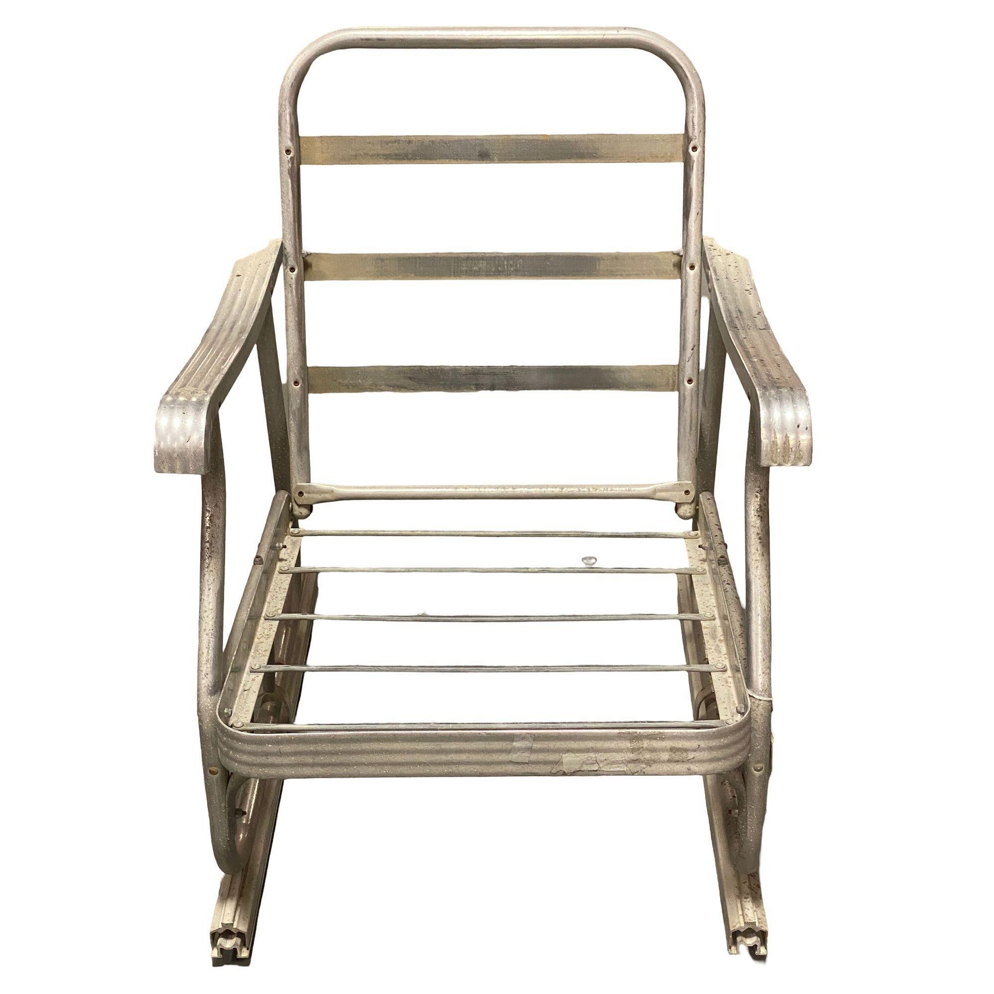 Silla de Aluminio de Mitad de Siglo para Patio/Exterior con Patas de Esquí en venta 6