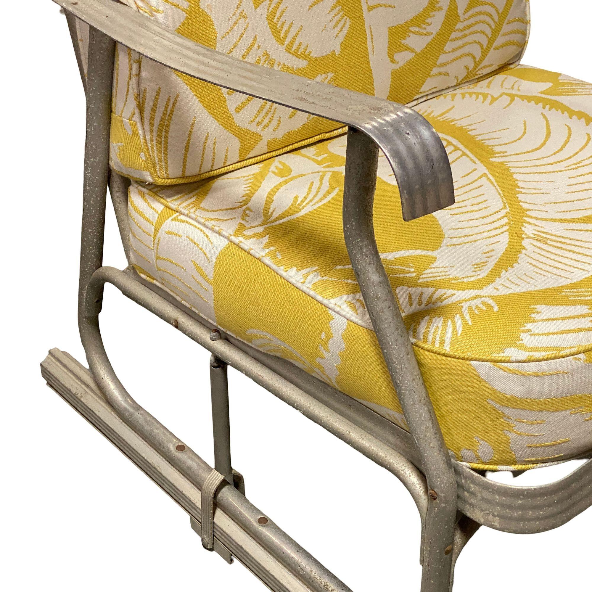 Silla de Aluminio de Mitad de Siglo para Patio/Exterior con Patas de Esquí en venta 4