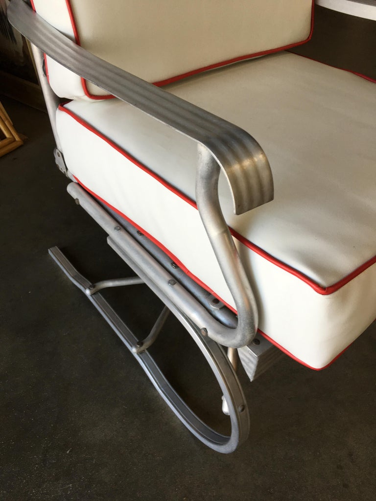 Midcentury Aluminum Springer Rocking Chair at 1stDibs