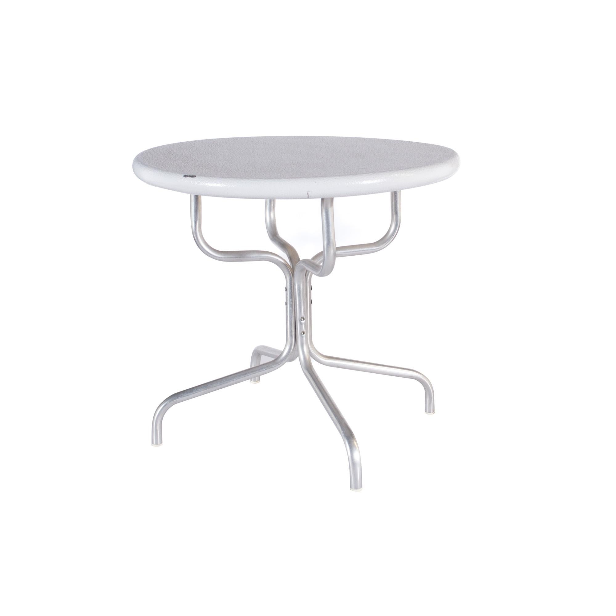 American Mid-Century Aluminum White Painted Side Table For Sale