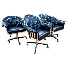 Ensemble de chaises pivotantes et de plumes Herbert Saiger Russell Woodard du milieu du siècle dernier