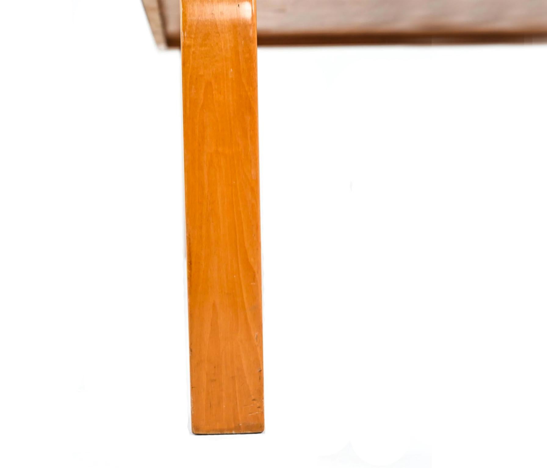 Woodwork Midcentury Alvar Aalto Blonde Birch Bentwood Leg Coffee Table or Bench For Sale