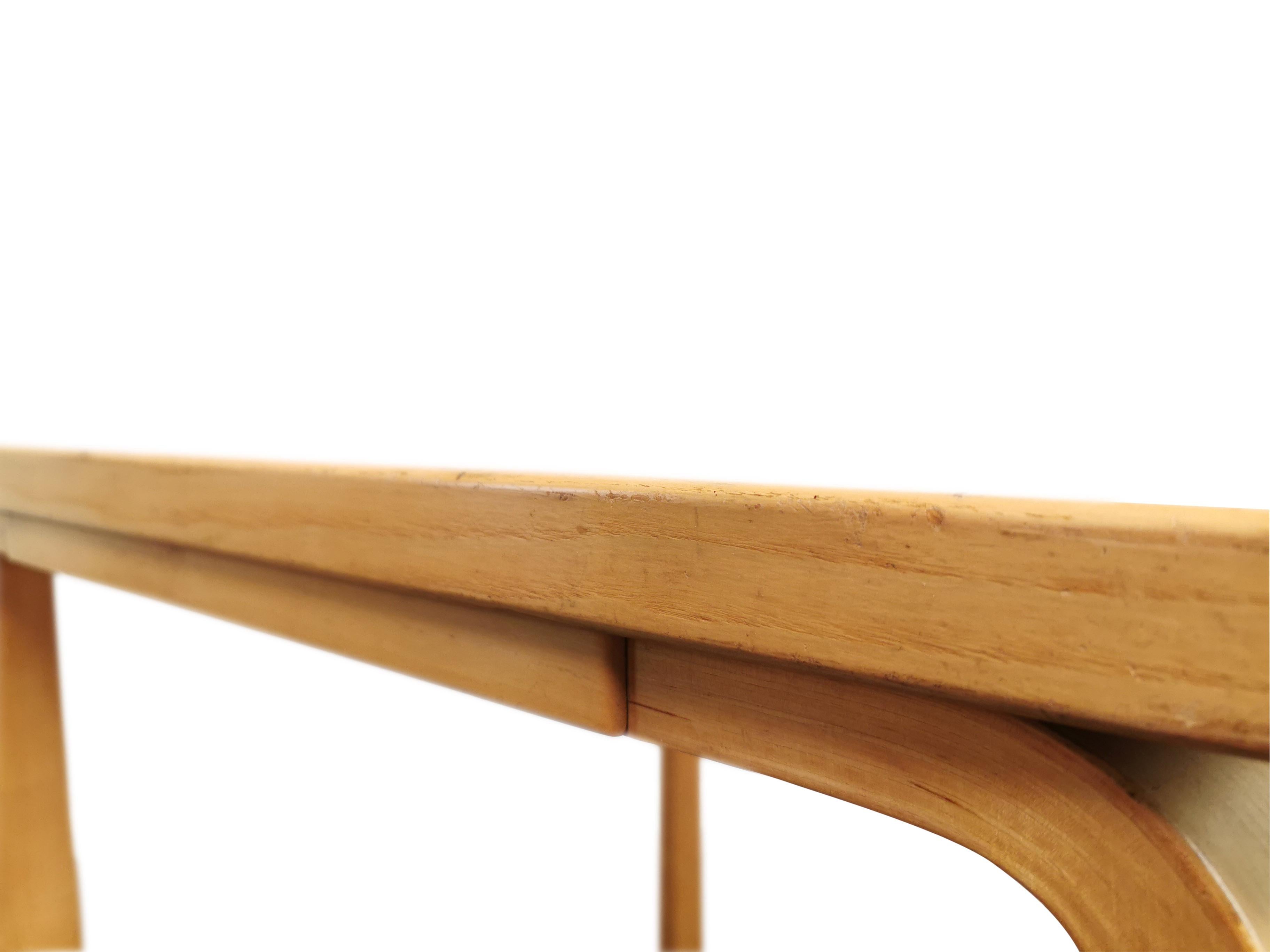 Midcentury Alvar Aalto for Artek Birchwood Square Table Desk In Good Condition In STOKE ON TRENT, GB