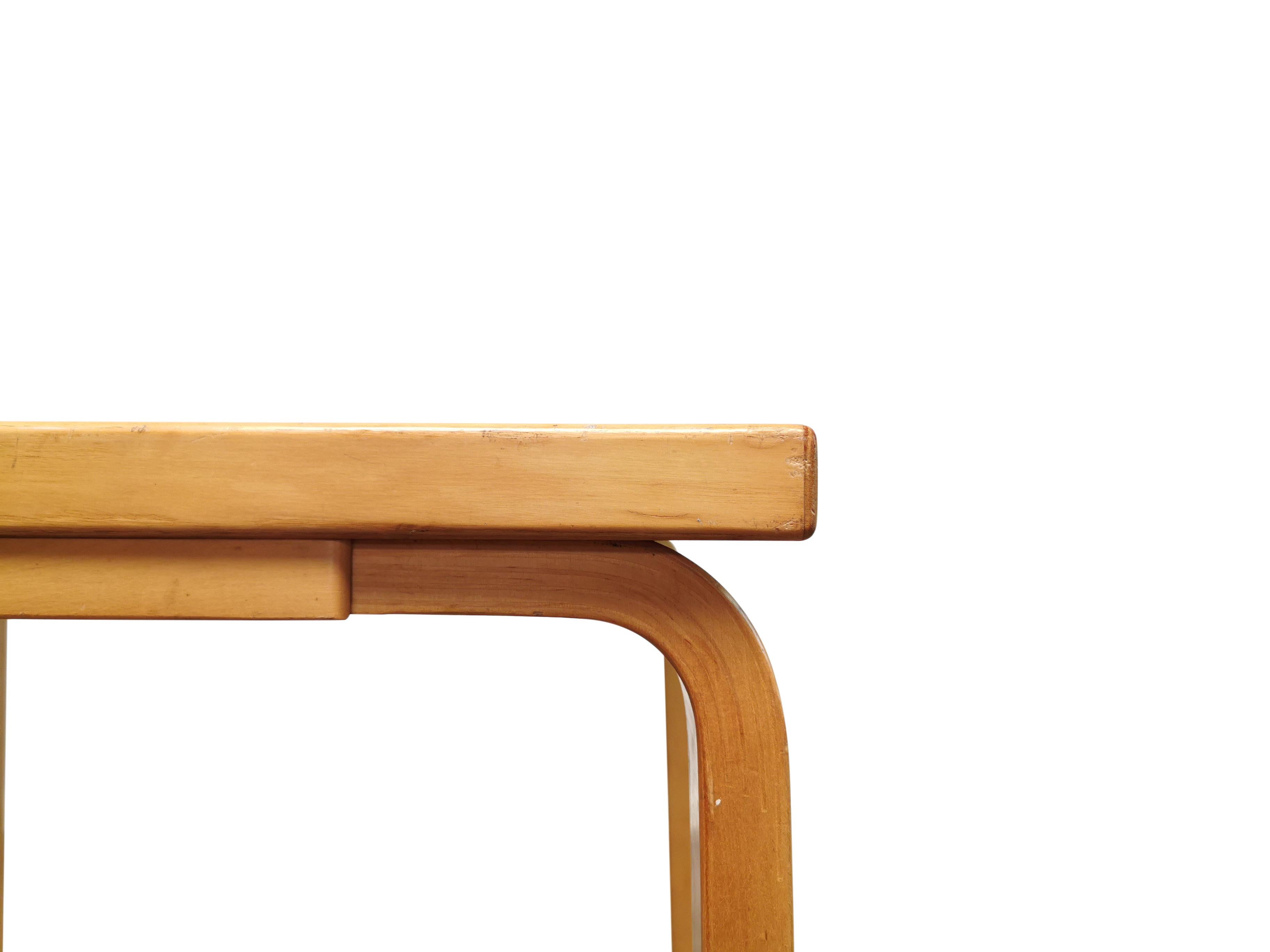 Midcentury Alvar Aalto for Artek Birchwood Square Table Desk 2