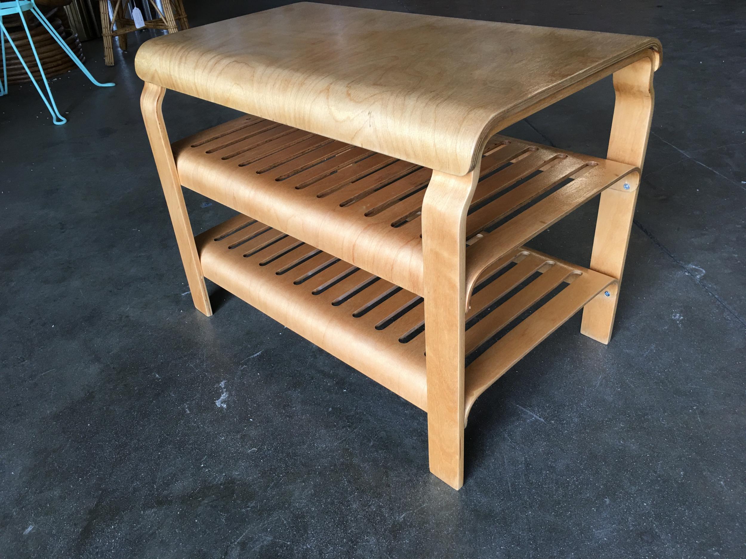 bent plywood side table