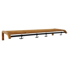 Mid-Century Alvar Aalto Style Bent Beechwood Coat Rack and Shelf