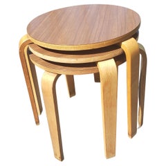 Mid Century Alvar Aalto Tables / Stools by Artek, Model 60, Circa 1940s
