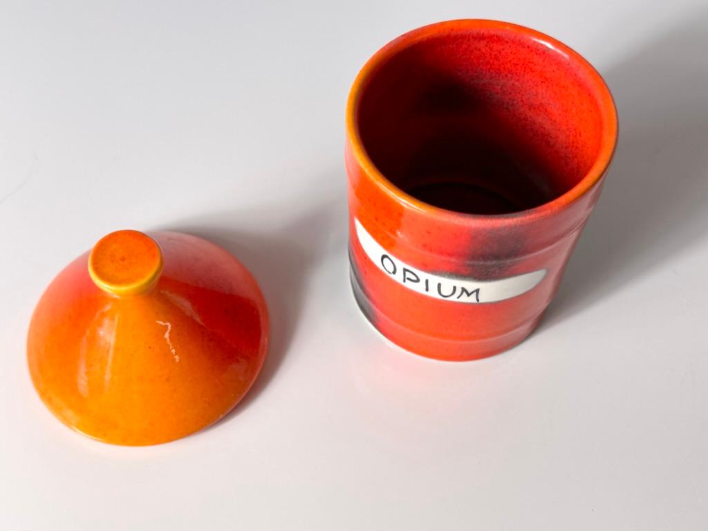 Mid-Century Modern Mid Century Alvino Bagni for Raymor Italian Ceramic Opium Dope Vice Jar 1960s For Sale