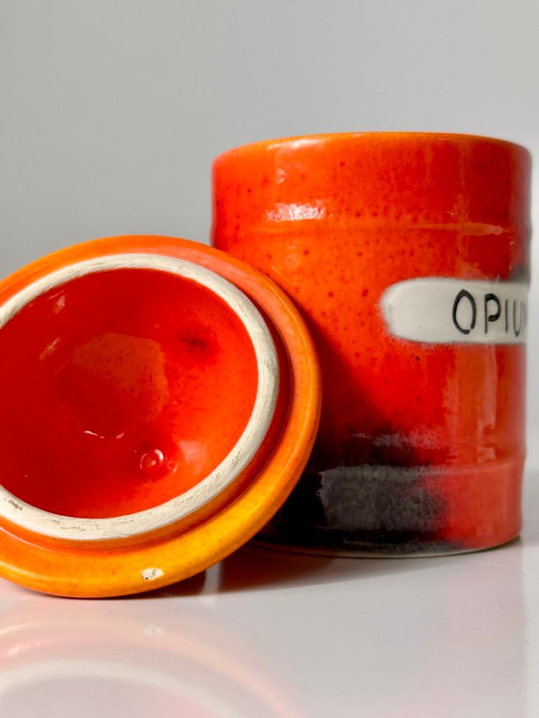 Mid Century Alvino Bagni for Raymor Italian Ceramic Opium Dope Vice Jar 1960s For Sale 2