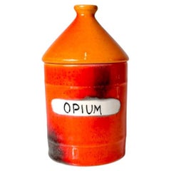 Vintage Mid Century Alvino Bagni for Raymor Italian Ceramic Opium Dope Vice Jar 1960s