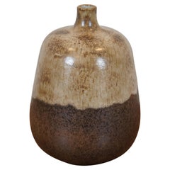 Midcentury Alvino Bagni for Raymor Modern Two Tone Bud Vase Pottery Vessel