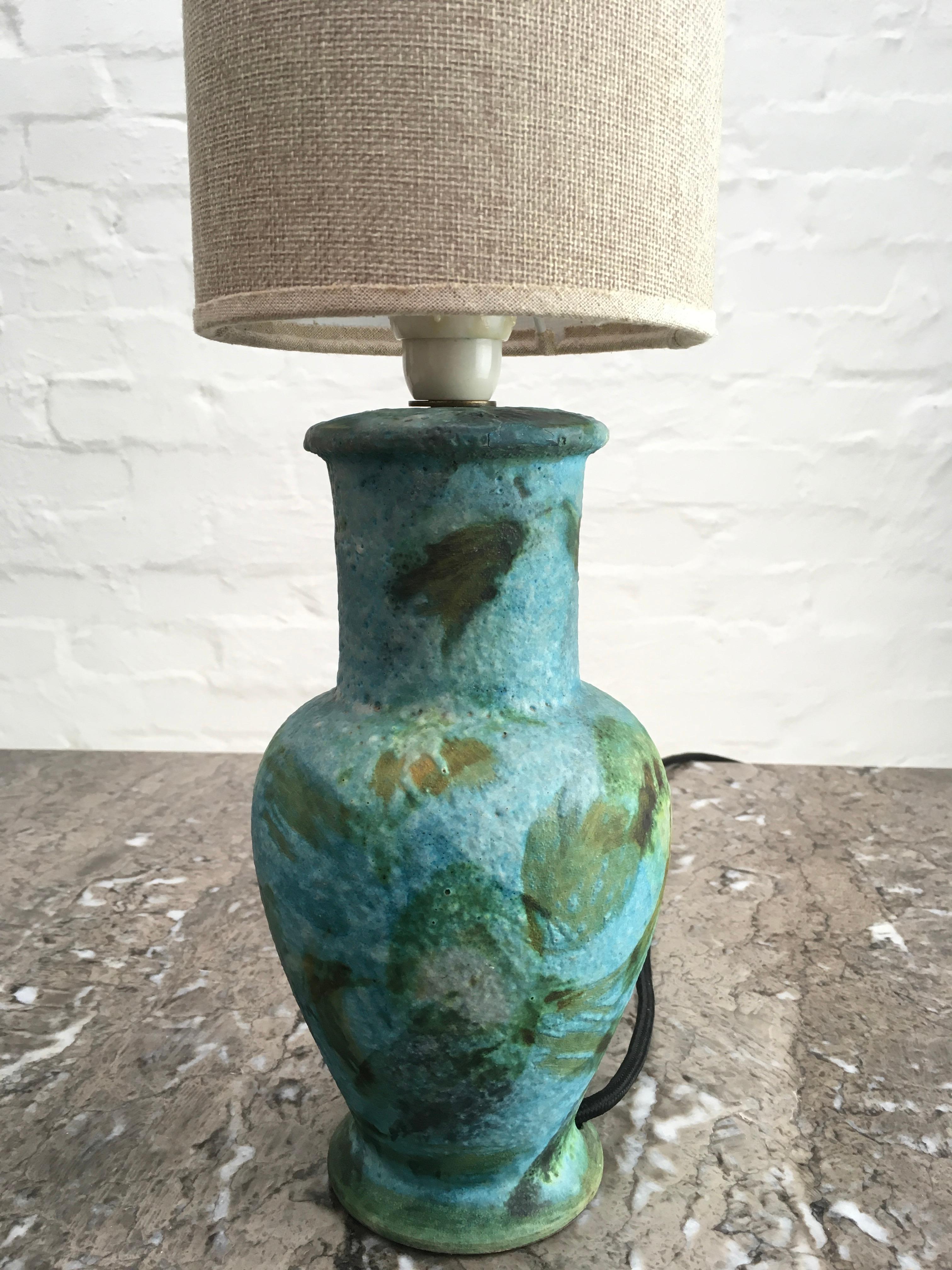 Ceramic Midcentury Alvino Bagni Sea Garden Urn Cocktail Lamp, 1960s