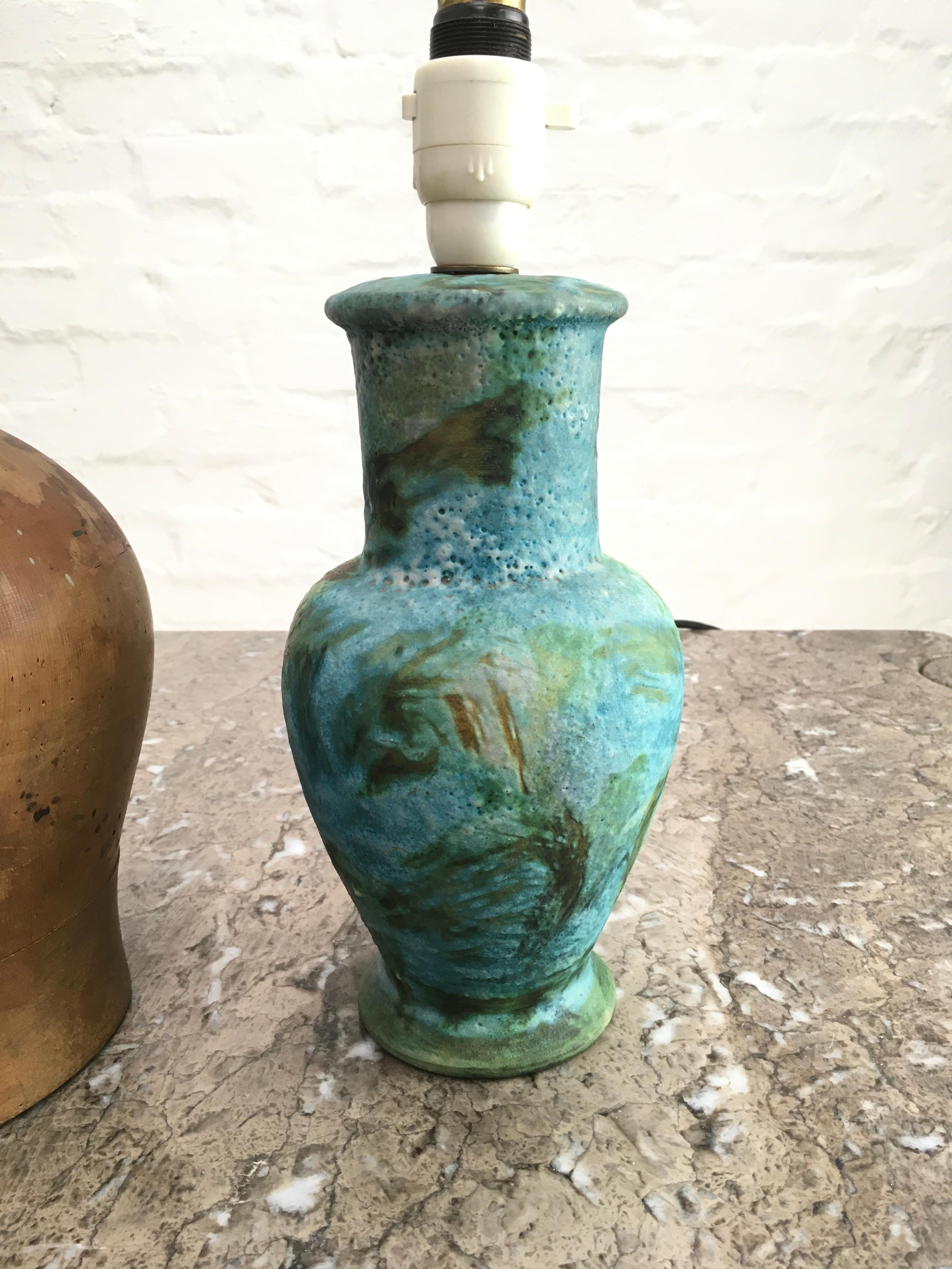 Glazed Midcentury Alvino Bagni Sea Garden Urn Cocktail Lamp, 1960s