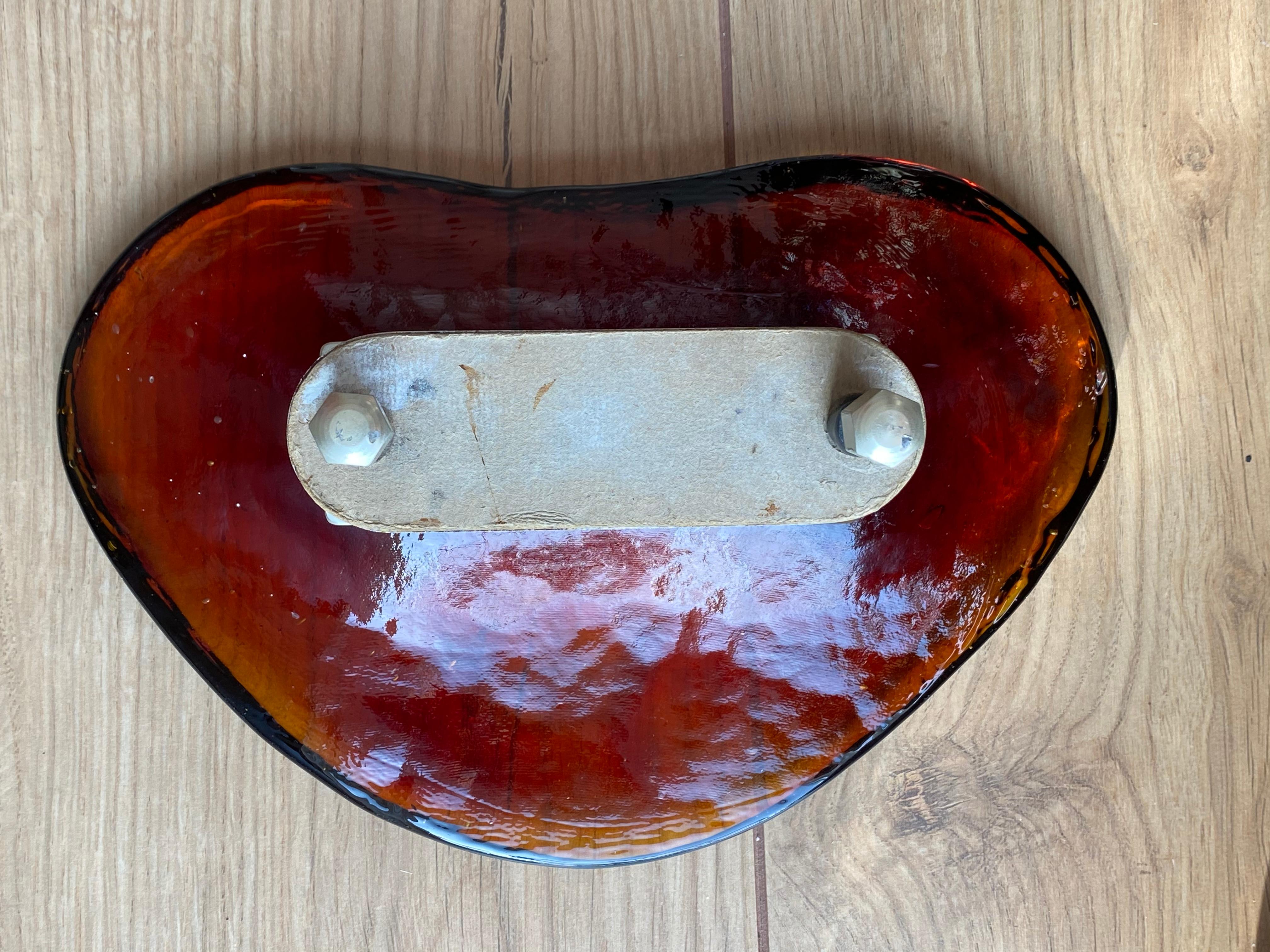 Midcentury Amber Colored Glass Door Handle, France For Sale 3