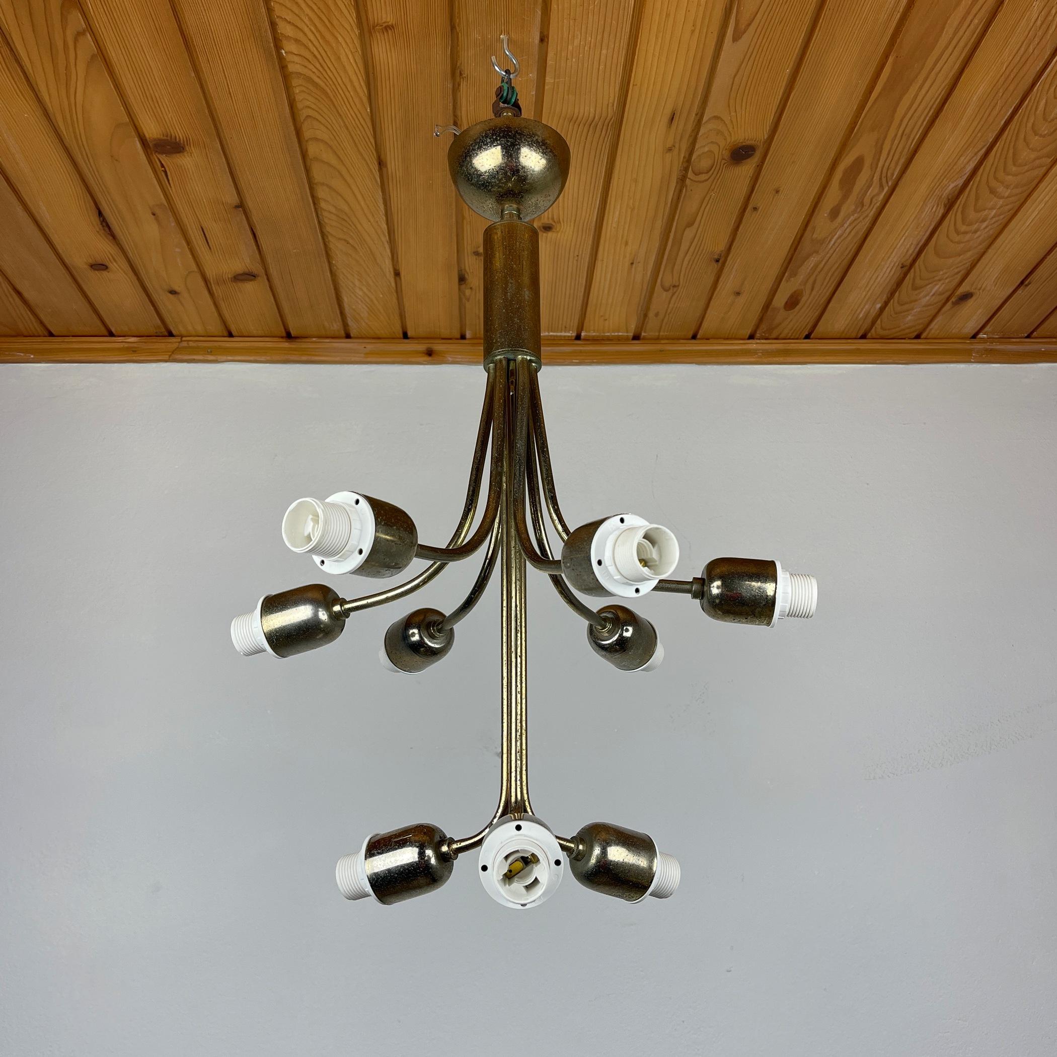Lampadario in ambra di Murano di metà secolo Fiore di Mazzega Murano, Italia, anni '70 in vendita 5