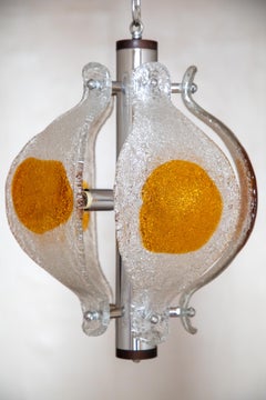 Mid Century Modern Murano Glass Chandelier by Mazzega Murano, Italy, 1970s