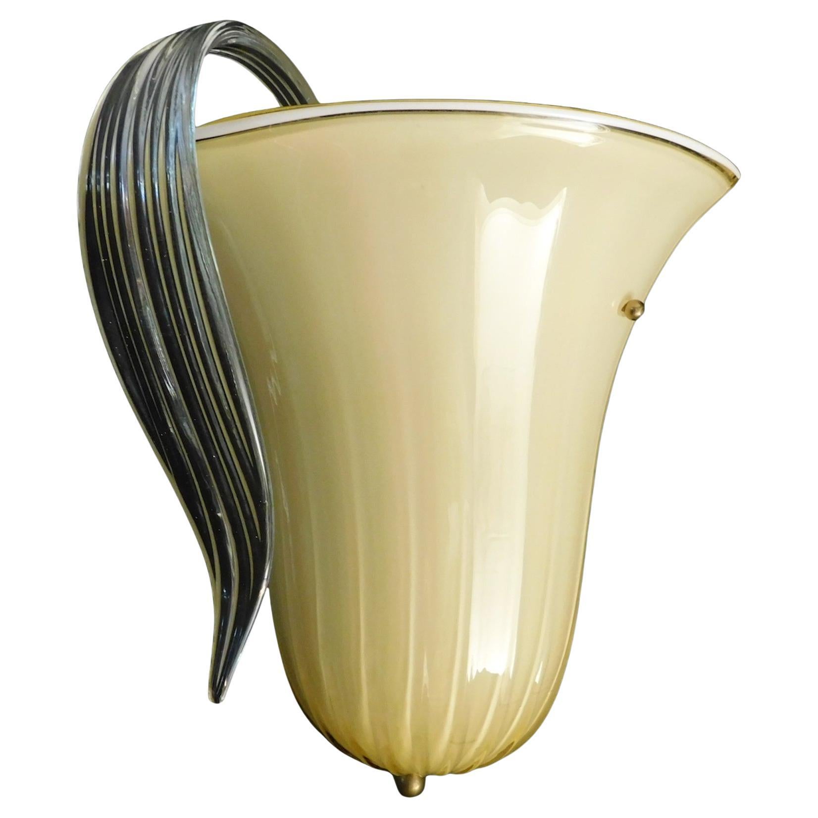 Sconce di Murano in ambra di metà secolo