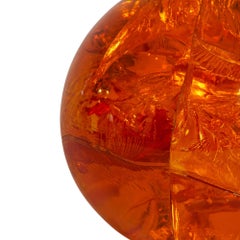 Mitte des Jahrhunderts Bernstein Pierre Giraudon Fractures Harzkugel, Frankreich 1970er Jahre