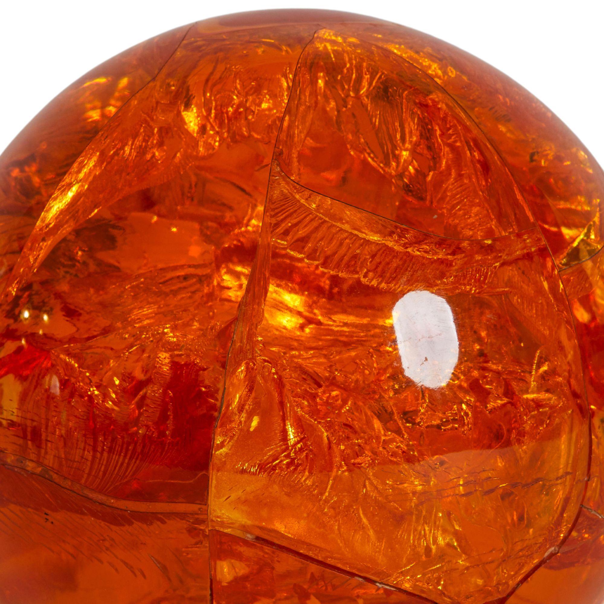 Late 20th Century Mid Century Amber Pierre Giraudon Fractures Resin Sphere, France 1970s