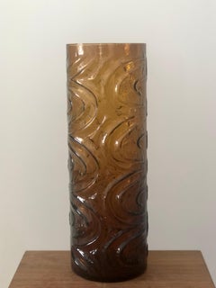 Midcentury Amber Vase by Empoli, Italy
