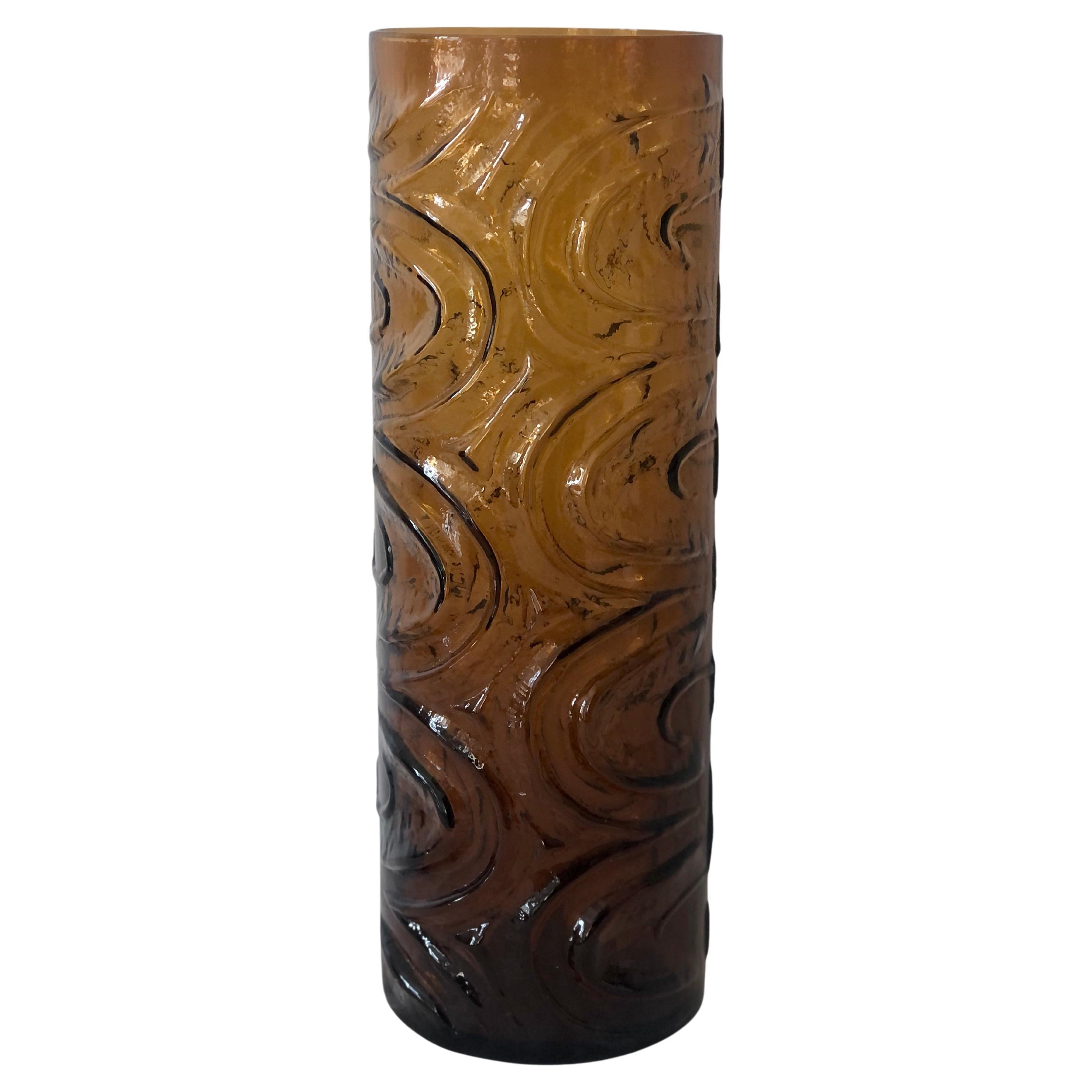 Midcentury Amber Vase by Empoli, Italy For Sale