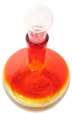 Mid Century Amberina Art Glass Bottle att. to Joel Myers for Blenko c. 1960's