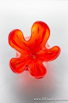 Mid Century Amberina Glass Dish