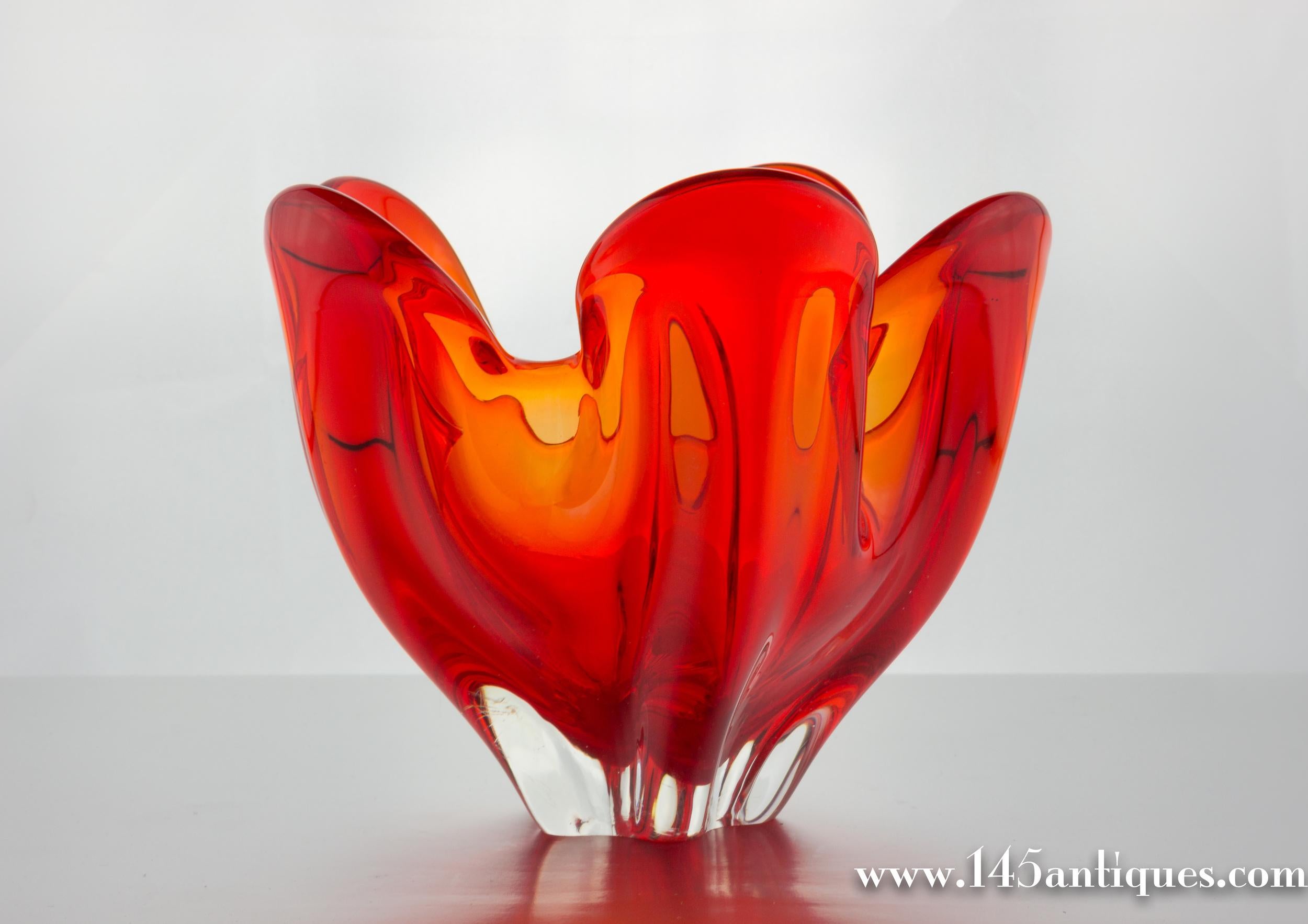 Mid-Century Modern Mid Century Amberina Glass Dish For Sale