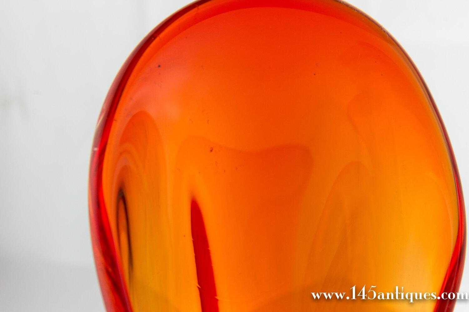 Mid Century Amberina Glass Dish For Sale 1
