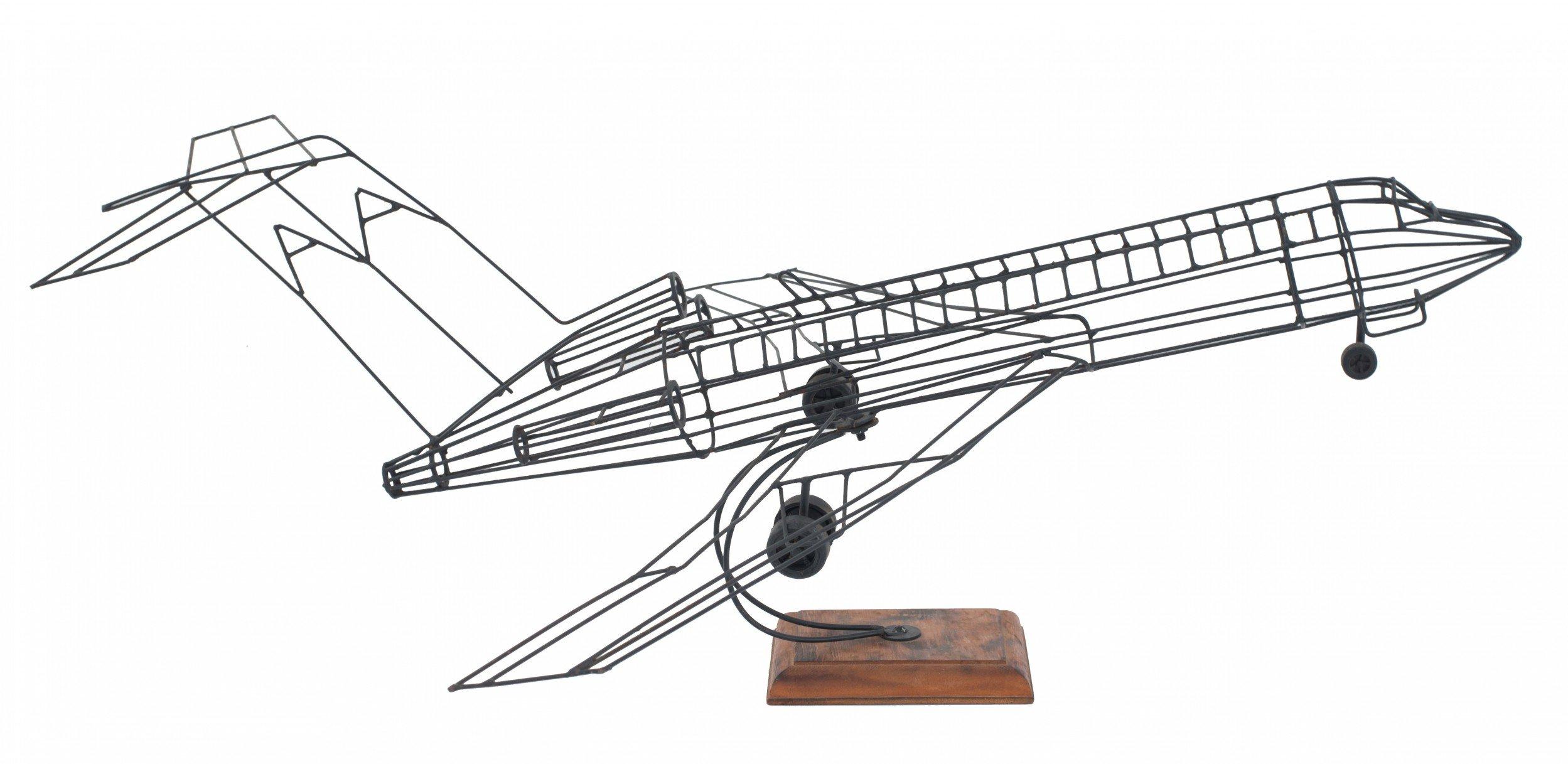 Mid-Century moderno Scultura di aereo in filo di ferro dell'American Airlines di metà secolo