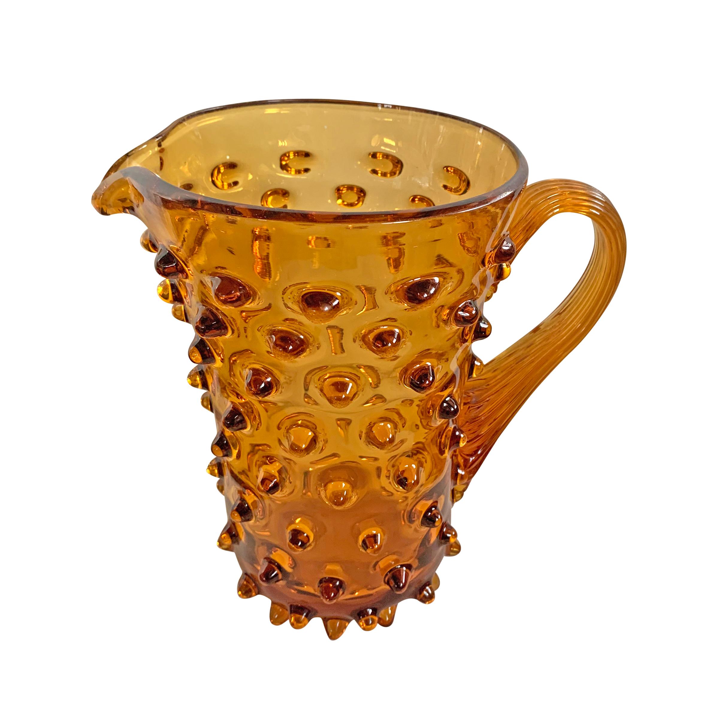 vintage brown glass pitcher