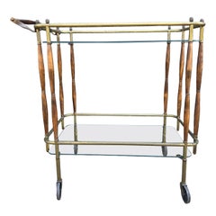 Carrello da bar americano di metà secolo, ottimo colore e patina