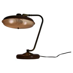 Lampada da tavolo americana di metà secolo in ottone e metallo, anni '60