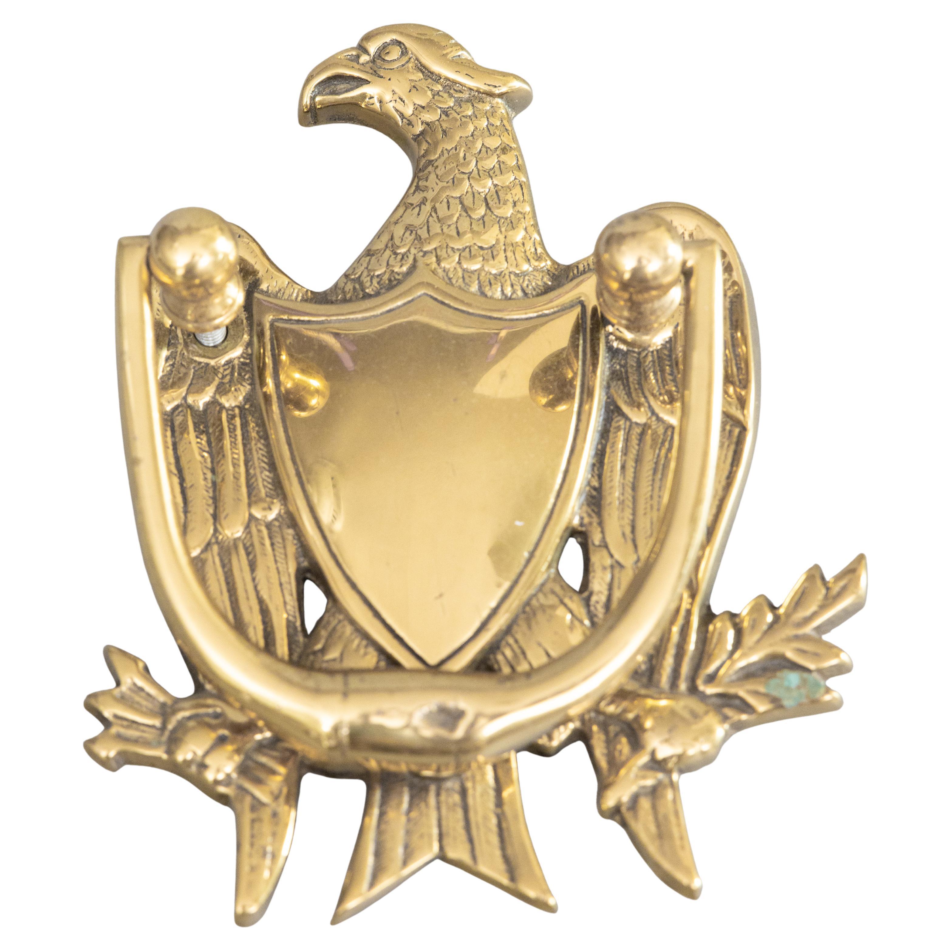 Battente per porta di metà secolo in ottone di Feder Eagle