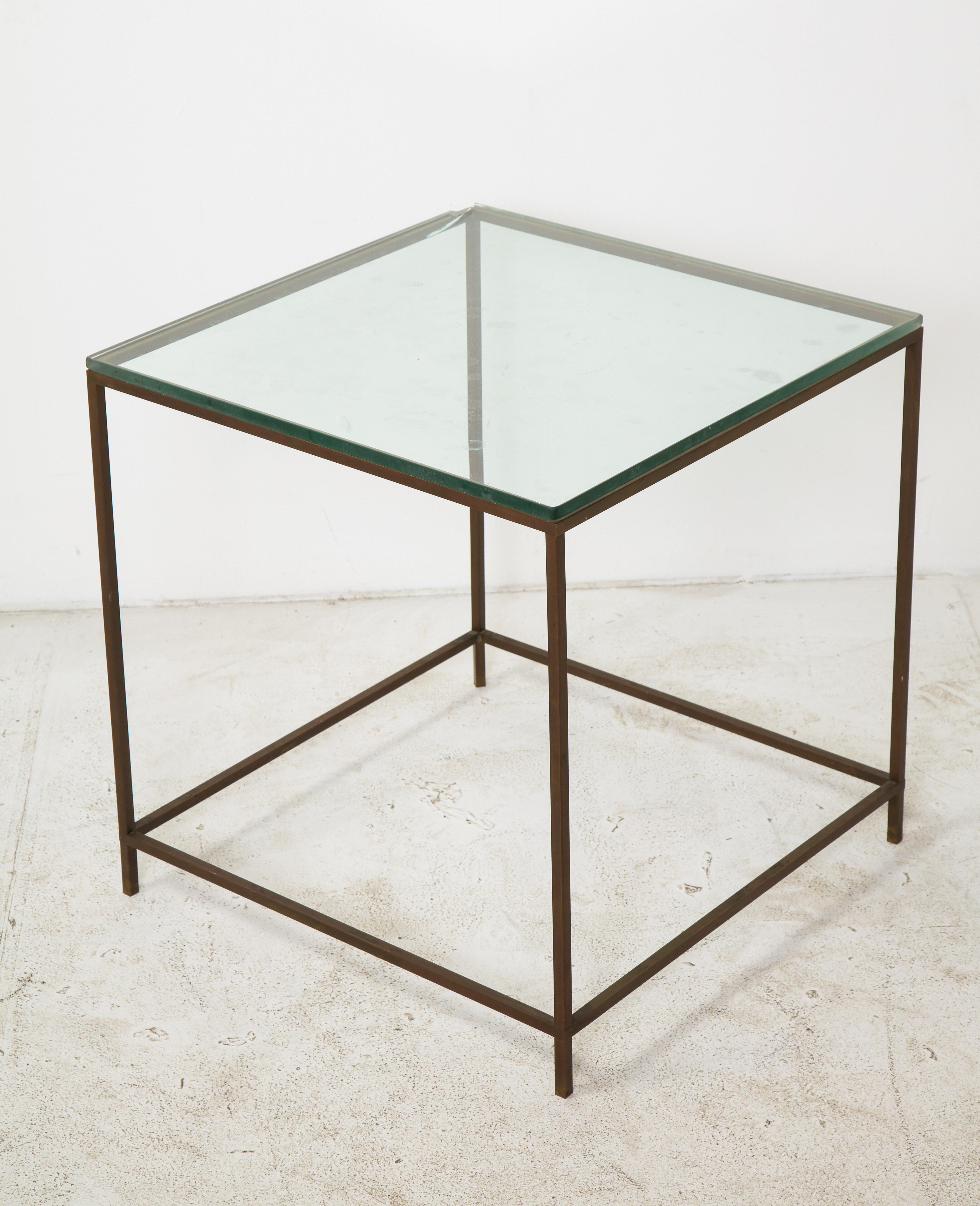 Midcentury American Bronze and Glass Side Table, circa 1950 7