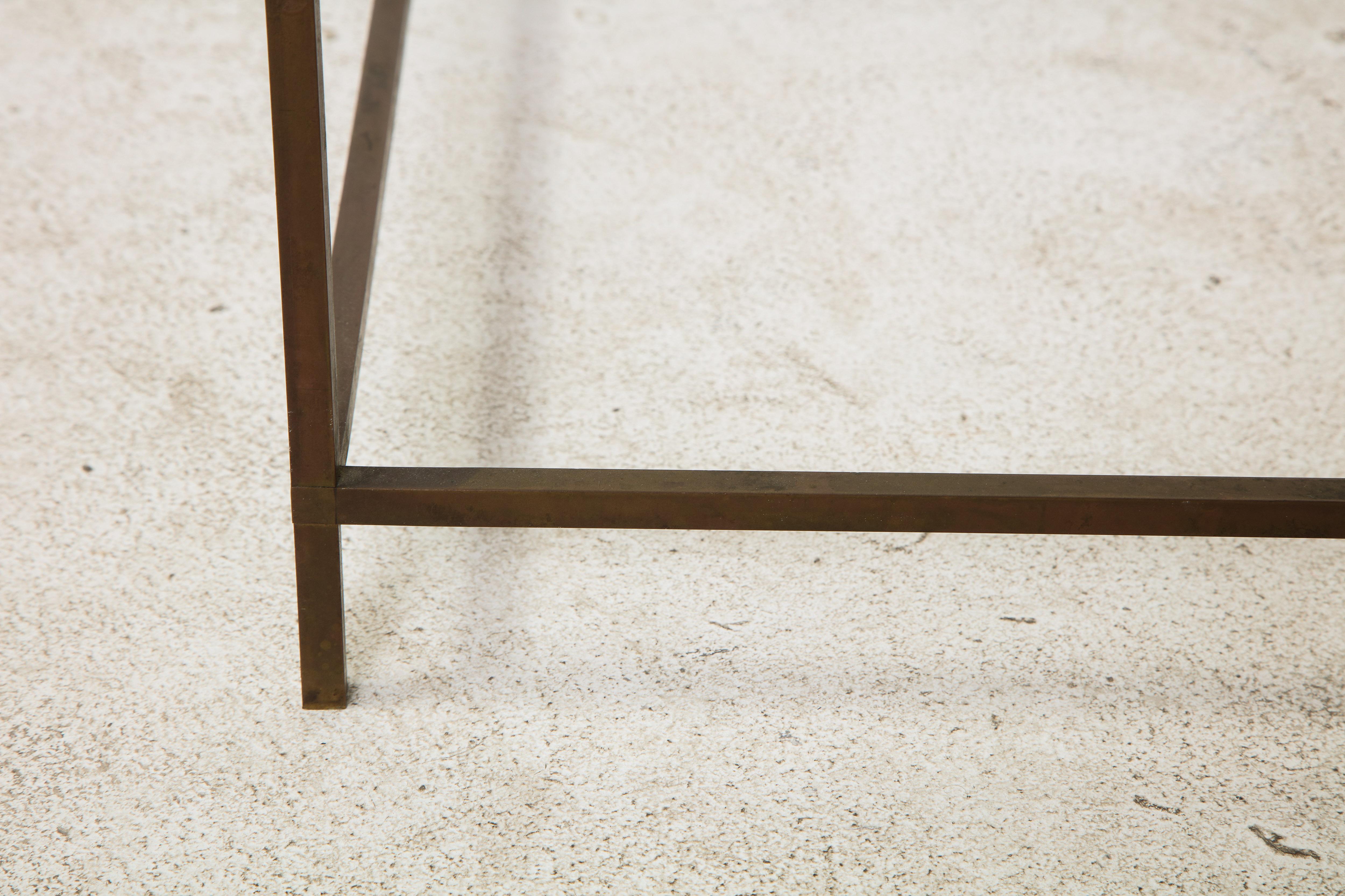 Midcentury American Bronze and Glass Side Table, circa 1950 1