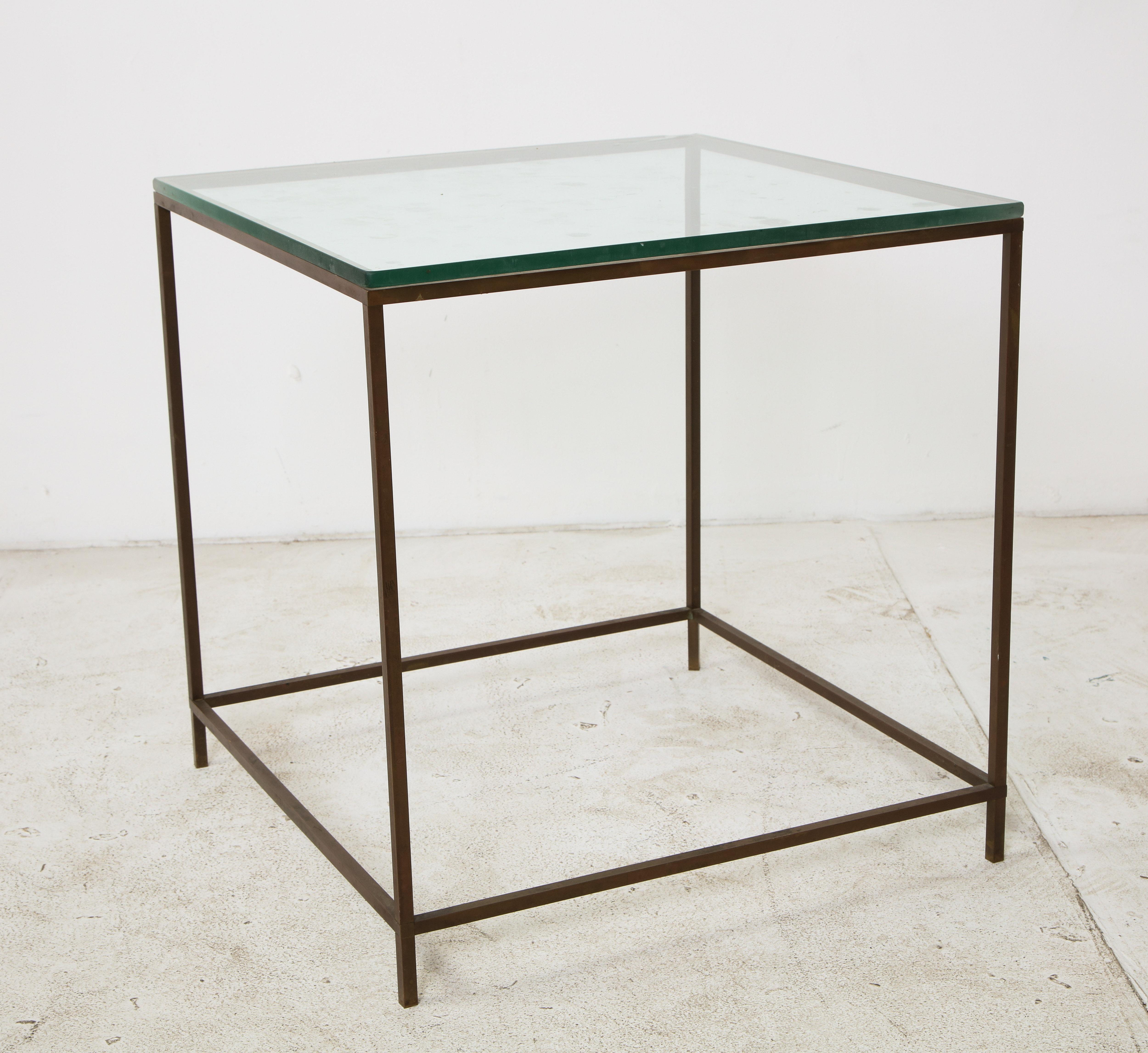 Midcentury American Bronze and Glass Side Table, circa 1950 3