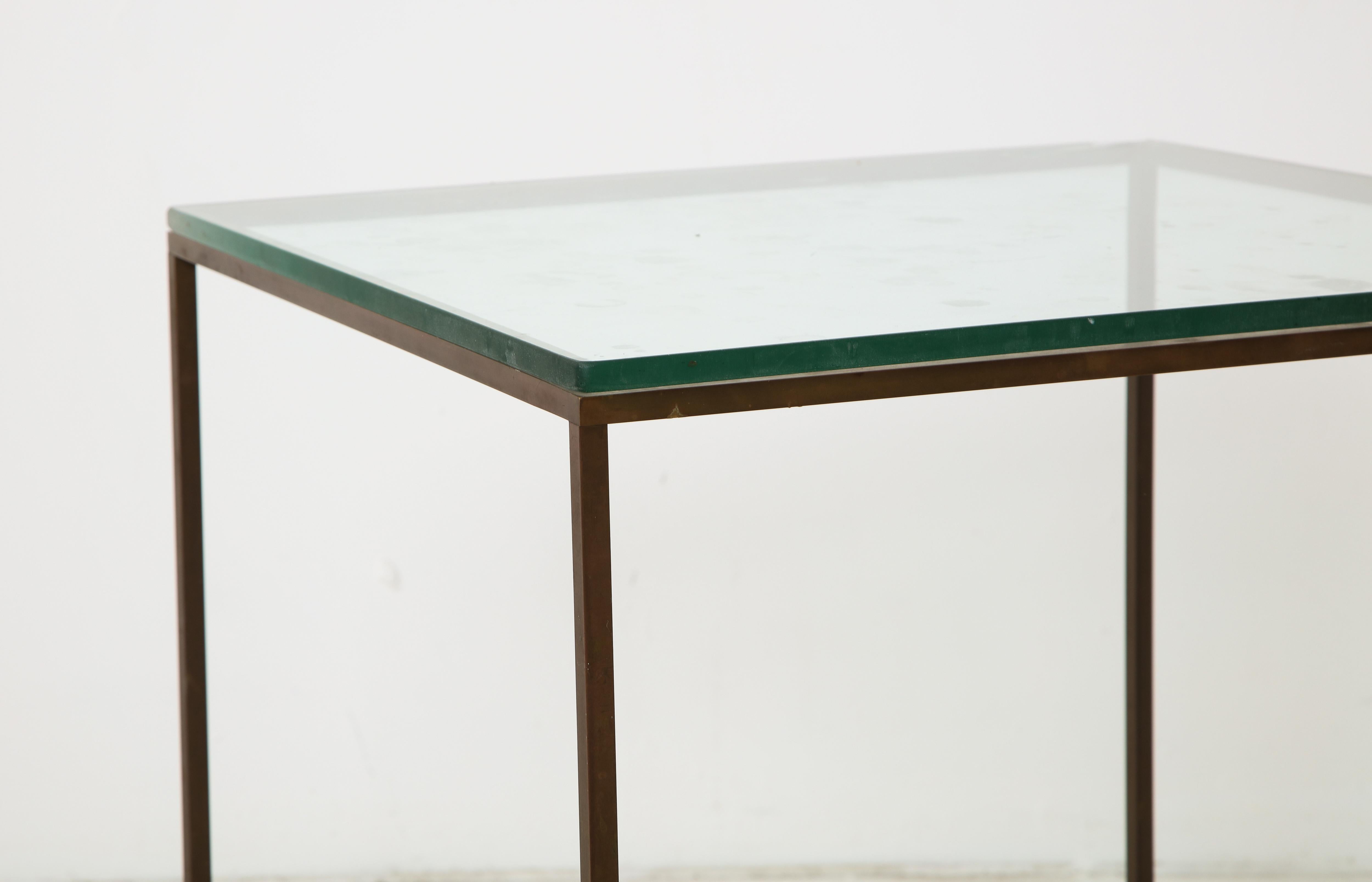 Midcentury American Bronze and Glass Side Table, circa 1950 4
